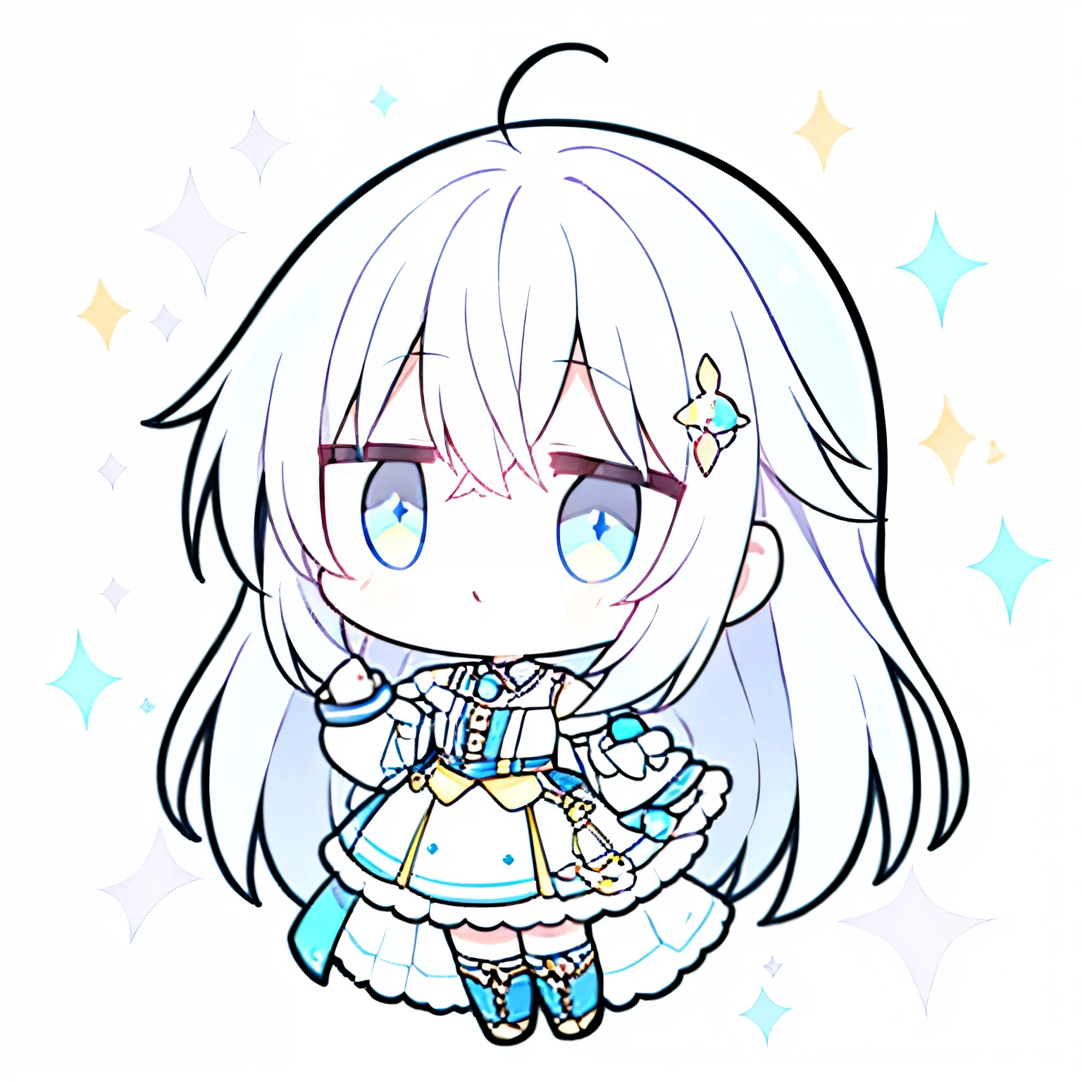 Gray Hair,, and the eyes are,sparkling eyes,cute,little character