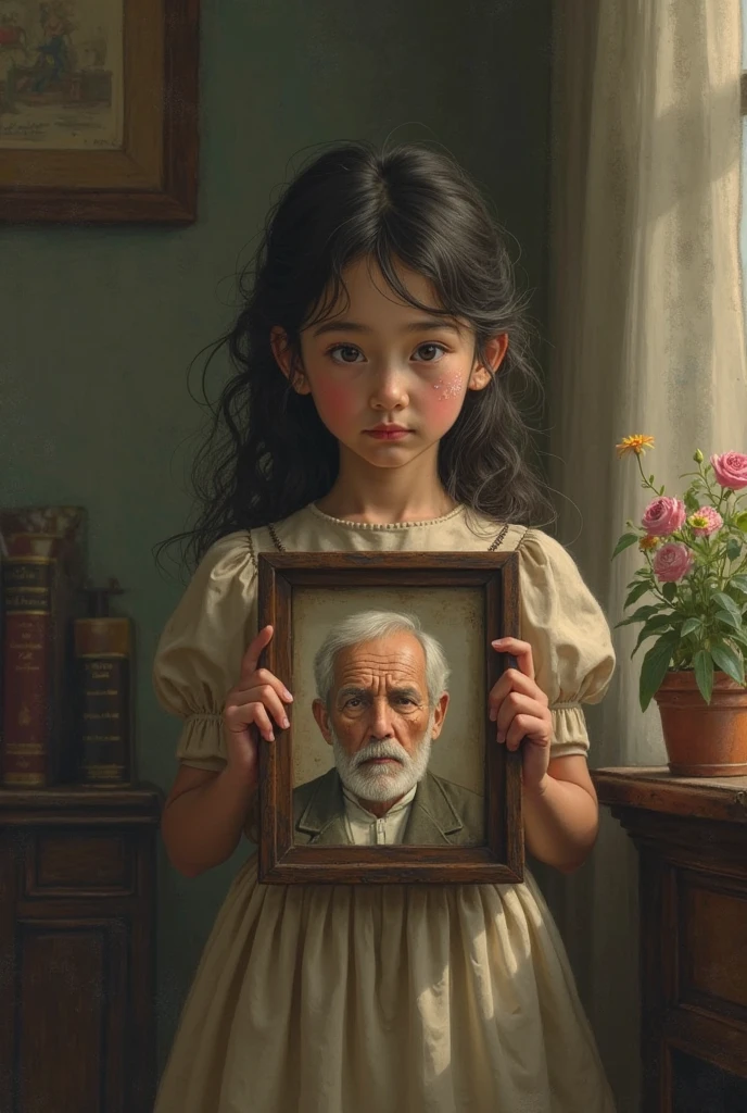 Photo of a girl and her grandfather who died 
