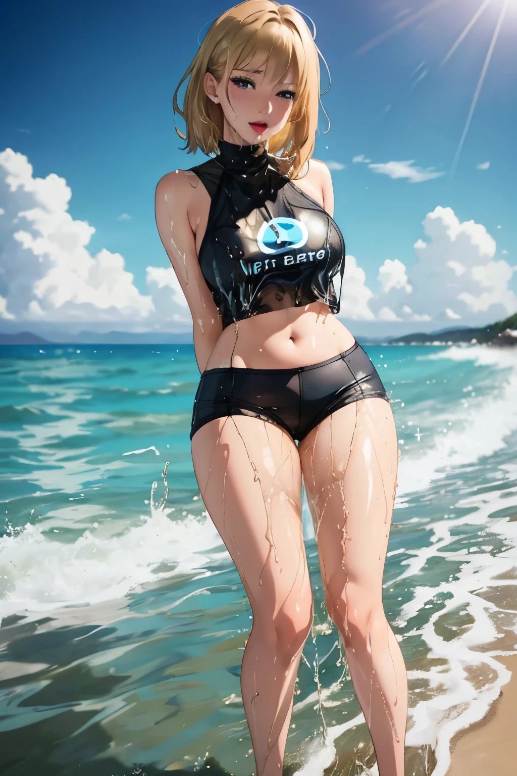Sexy pose with her characteristic clothes , full body size, full body and shoes, sexy body, detailed body big tits, great figure, ultra detailed, Beauty Model, coquette, burbuja