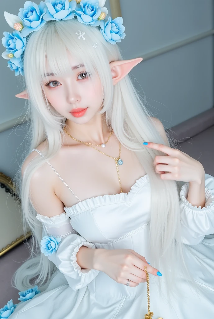 Meticulous angel wings，elvish ears，silver bracelet，Anklet detail，female pervert，Attractive eye portrayal，Finger sky，Fair long legs，See-through black silk，Skysky，thunder