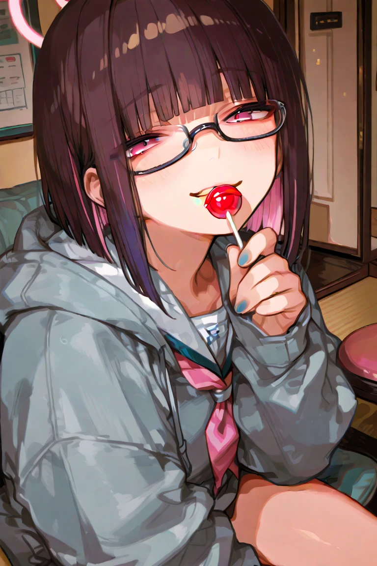 (Unity 8K Wall Pace),(Highest quality),(High resolution),(Very detailed),(Perfect Anatomy),(Beautiful attention to detail),(Very detailedベニス),(masterpiece, Highest quality), Browsing Caution,(1man,1girl), BREAK Japan,Girl,,(Not cute),panicking,Black Hair,(pixie cut),short hear,Glasses,Japanese ,Navy Blue Blazer,Pleated skirt,White socks,Sit in front of the audience,Staring at the audience,(hand job:1.5),Grab your penis, BREAK Small penis,(Viewer's penis),Realistic penis