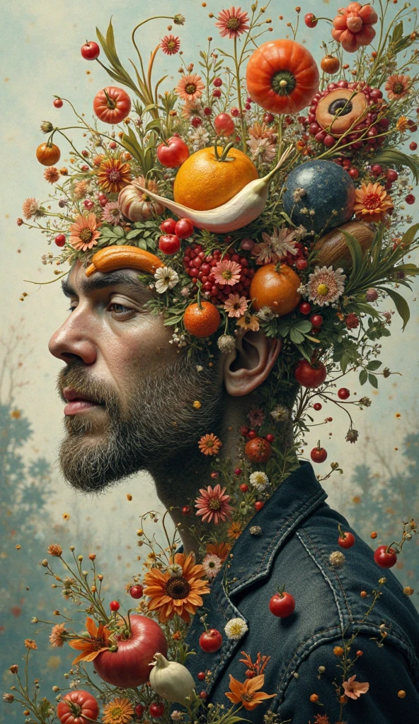 surrealism man and food