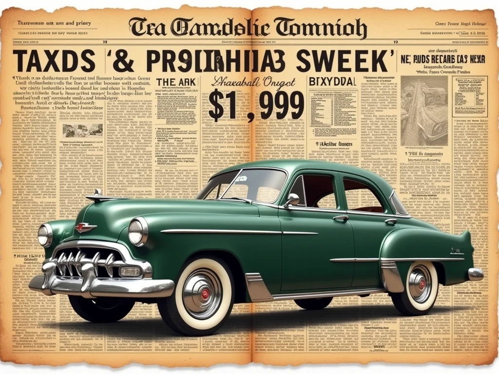 Vintage Car Advertisement in old English paper in full page....Offer Price $1999
