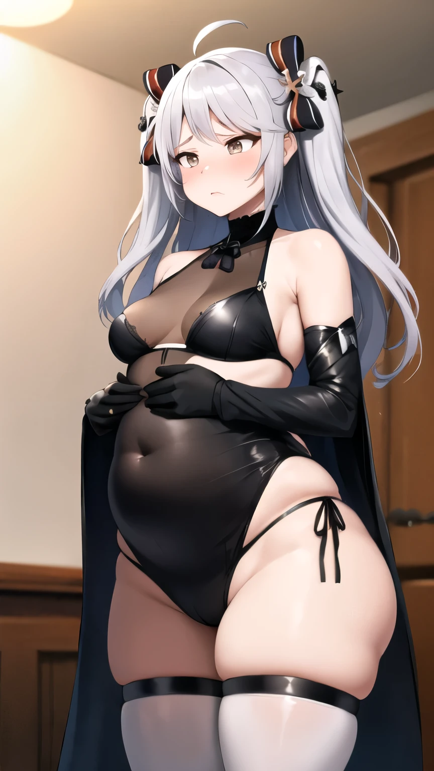 (best quality, 8k, 32k, masterpiece, UHD:1.2),
,white beige hair,long hair,see-through black competition swimsuit,half open mouth,(drunken eyes),dashed eyes,(happy),
(((oiled skin))),(((glistening skin))),saliva,pregnant,mesugaki,
black smoke,beautiful detailed glow,HDR,Rembrandt lighting,bloom,chromatic aberration,bet room,