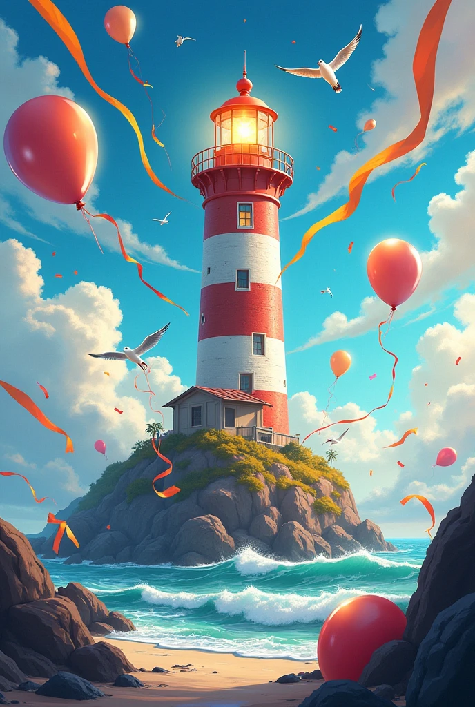 Add the words “Happy Birthday Lighthouse”