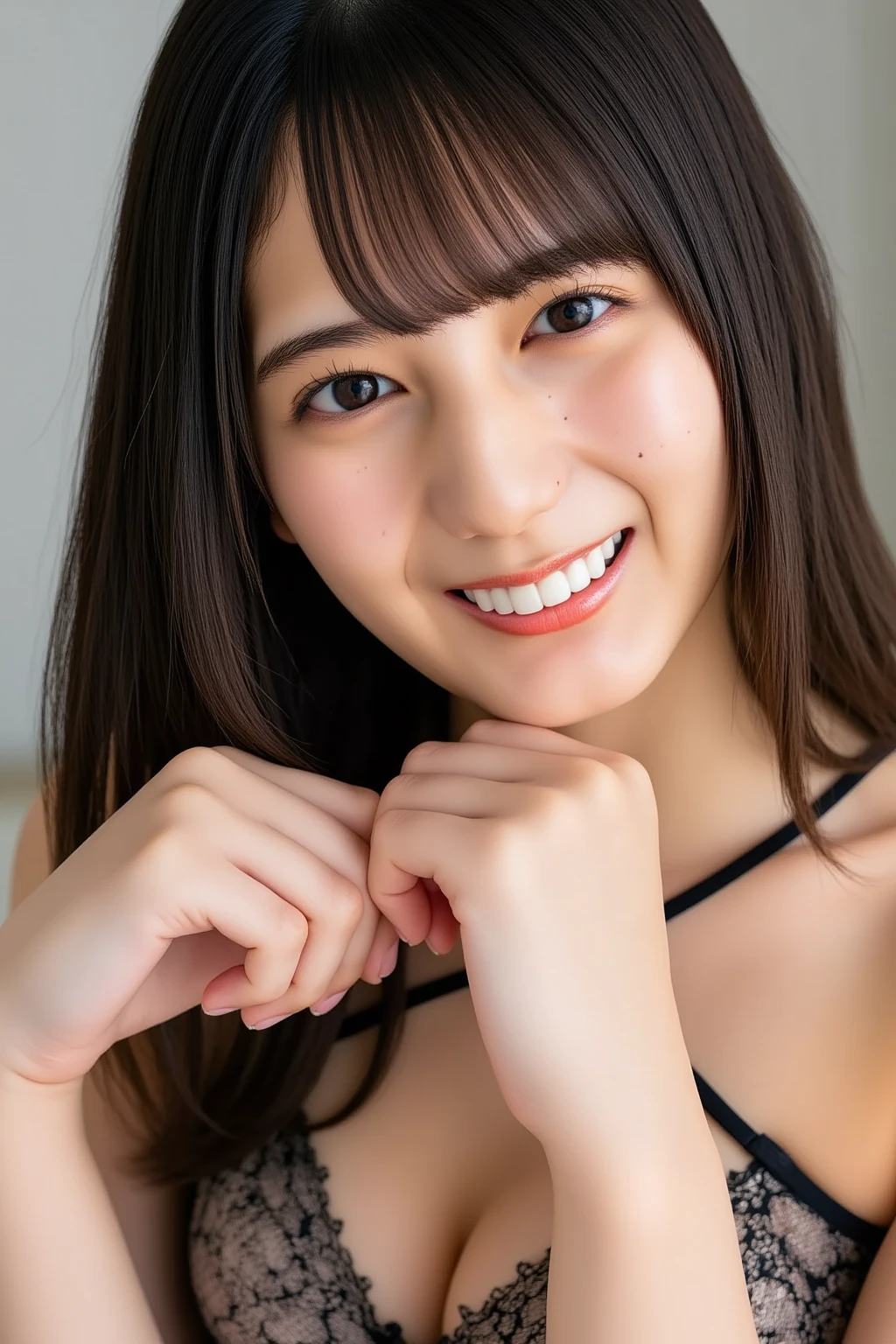 ((Upper Body:1.3)).Blown by the long wind [Blue-black:.3] hair,Looking at the audience, (Tabletop:1.3), (8k, Realistic, RAW Photos, highest quality: 1.4), Japanese, (1 girl), Beautiful Face, (Realistic face),{Wavy medium hair|Front hair long bob|short hair with long bangs}{Black hair|Brown hair|Blonde hair}, Beautiful hairstyle, Realistic eyes, Fine and beautiful eyes, (Realistic skin), Beautiful Skin, charm, 超A high resolution, Surreal, Very detailed, Golden Ratio,Female student peeing in the toilet、Embarrassing,Holding panties , (Panties as a gift),(Detailed silk panties:1.1),Focus Panties,(Blushing:1.3),(big smile:1.3),