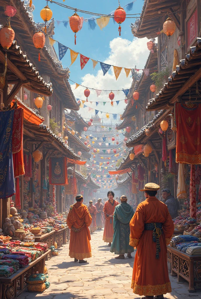 Trade in yamen in old days clothe bussiness market