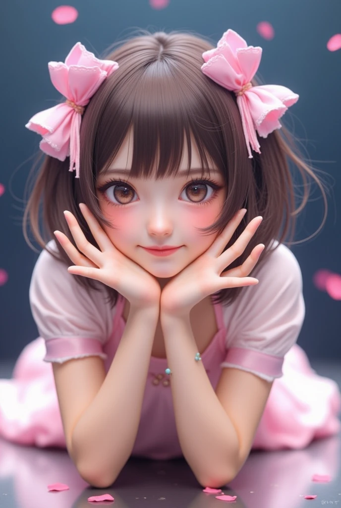 best qualtiy、1girl in、、A smile、a cool、kawaii eyes、Rabbit ears、Santa Clothes、
