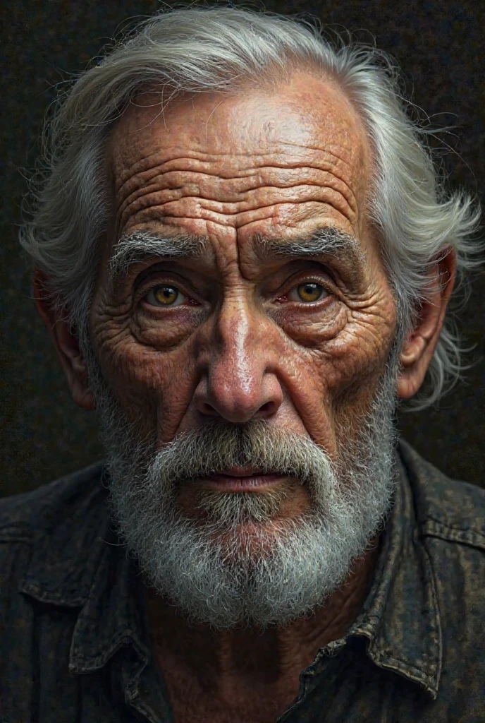 Ek vriddh purush jinke chehre par gehri jhurriyan hain, aankhon mein samay ka gyaan chamak raha hai.