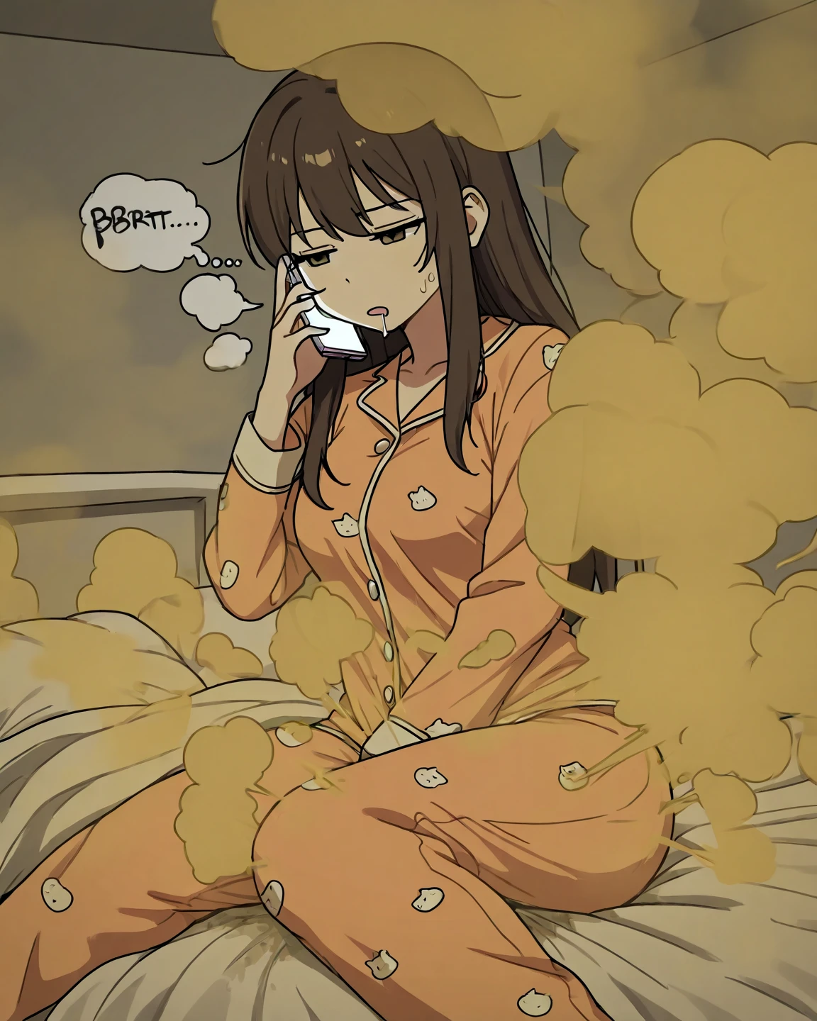 jane porter from tarzan masturbating, touching her pussy, eating cigarette ash, mouth wide open, tongue, sticking out, ash on tongue, on the bed, rapidly smoking cigarettes, SMOKE IN MOUTH, lots of cigarette ash, yellow dress, white gloves