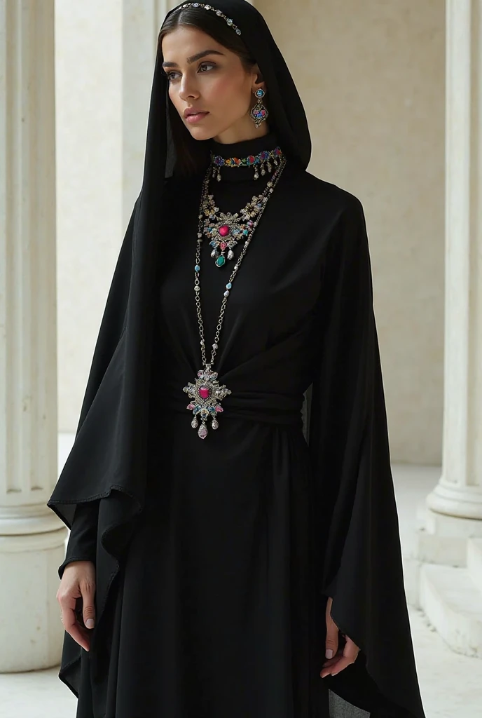 RAW, Best quality, high resolution, masterpiece: 1.3), beautiful Malay woman in hijab,Masterpiece, perfect slim fit body, big breast,big gorgeous eyes, Soft smile,beutiful face,a woman wearing a black and white checkered dress with a black purse, sitting, modest flowing gown, full covered dress, sophisticated dress, modestly dressed, elegant dress, elegant and graceful, stylish dress, elegant clothes, detailed dress, detailed dress and face, detailed picture, wearing an elegant dress, (Delicate turtleneck) , shairband, afternoon walk, City garden, Excellent lighting, Bright colors, Clean lines,close up