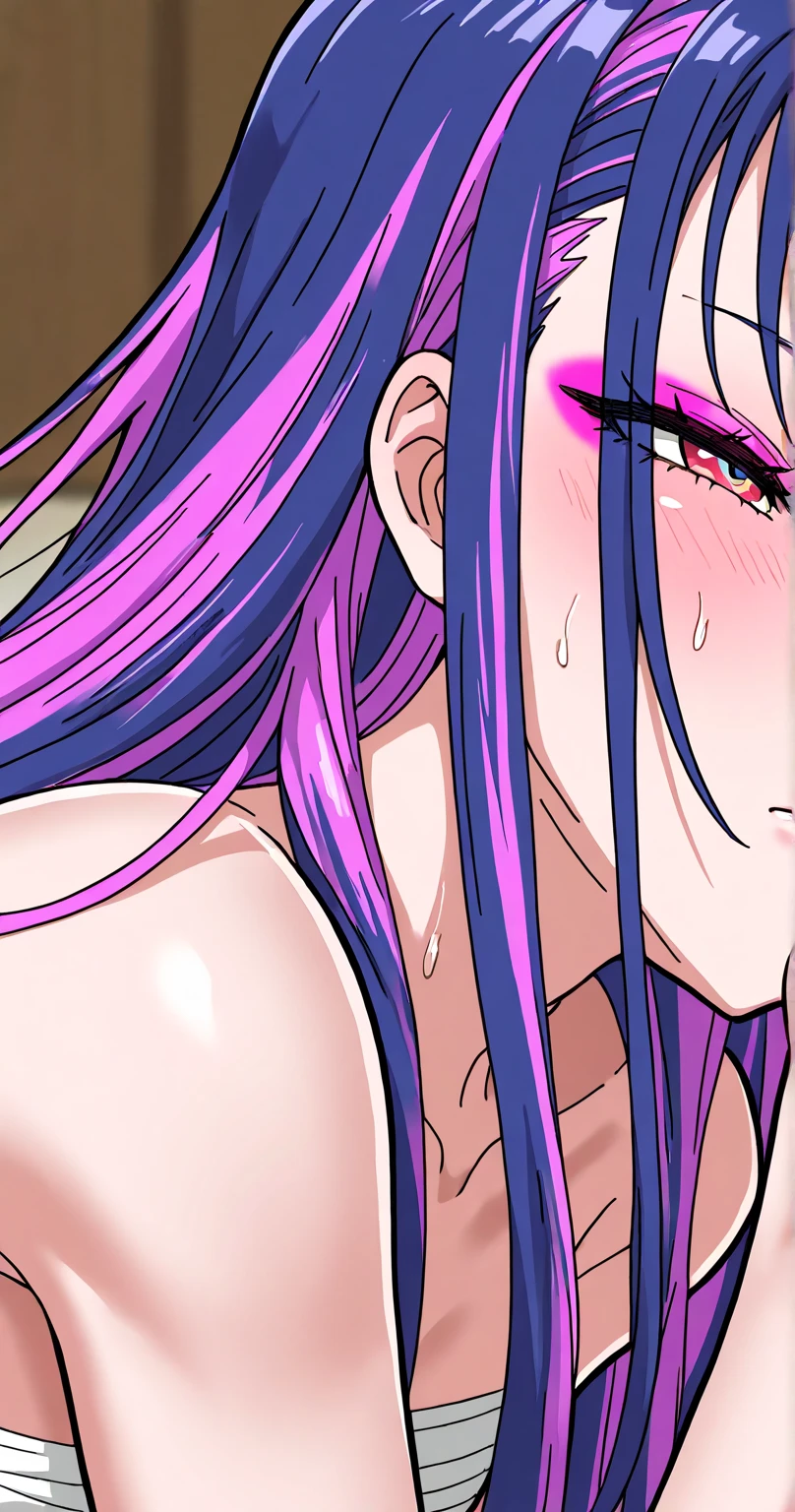 Luffy having sex with Mizore at school purple hair hair blue eyes cowboy