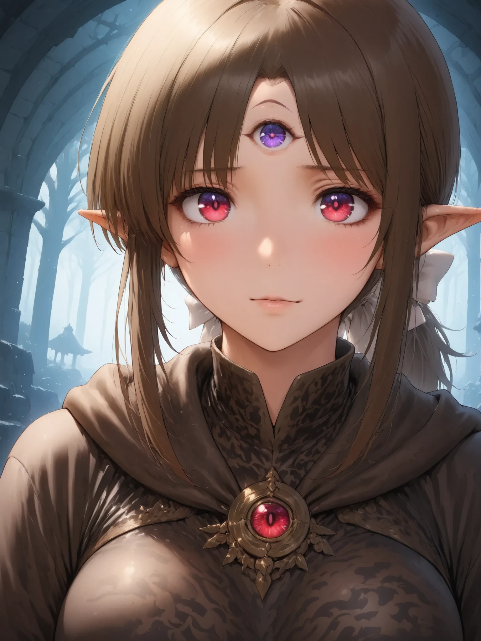 ((Best Quality)),( super high definition),(Super detailed),( detailed description ),((The best CG)),(masterpiece), dark dungeon,dark cave,lanthorn,adventurer,
A third eye on the forehead