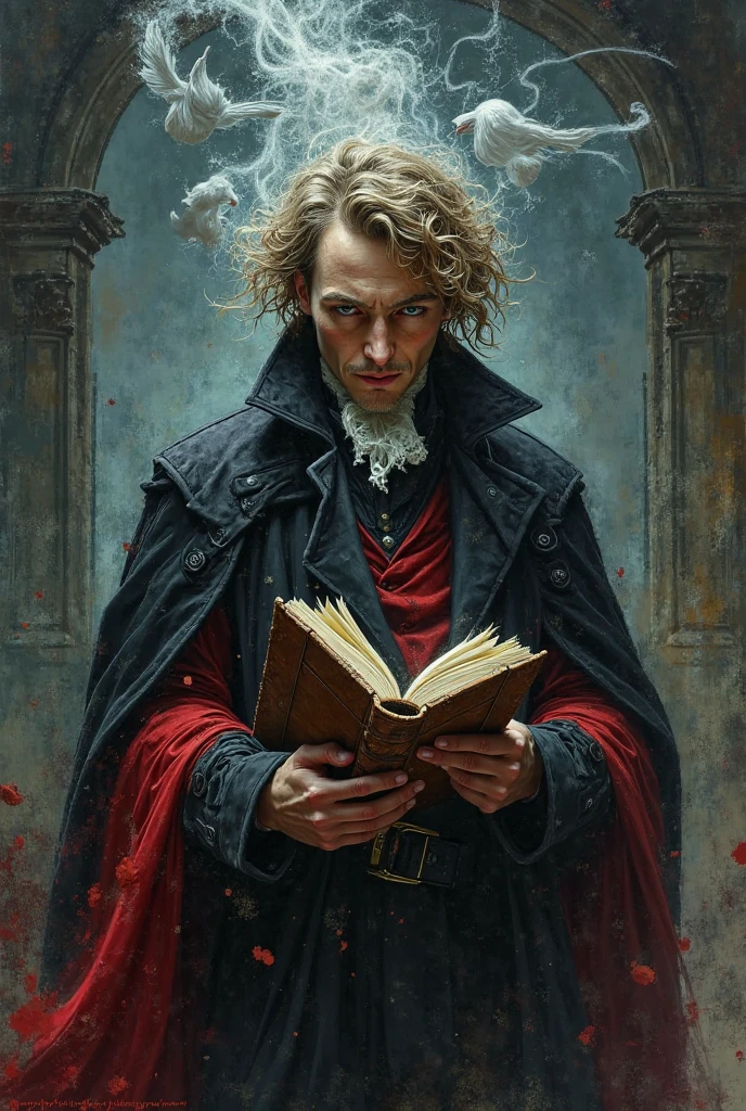 The cover of the book “Faust” by Goethe. Art Illustration