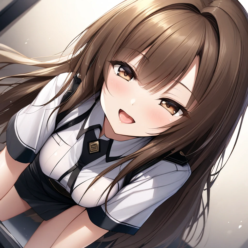 (masterpiece), (Highest quality), (Very detailed), ((Very delicate and beautiful)), One Girl, solo, July, Cowboy Shot, Black Sailor Suit, White neckerchief, Crescent Pin, (Very long hair), ponytail, smile, Flat Chest, belt, chestnut mouth, Sitting, On the bed, question mark, indoor, Detailed Iris, young, Completely naked ,((Browsing Caution)),((nsfw)), Squat, (((No correction)))