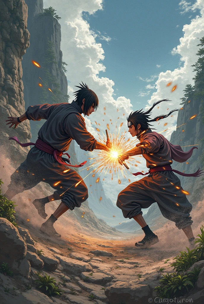 Fighting with Itachi