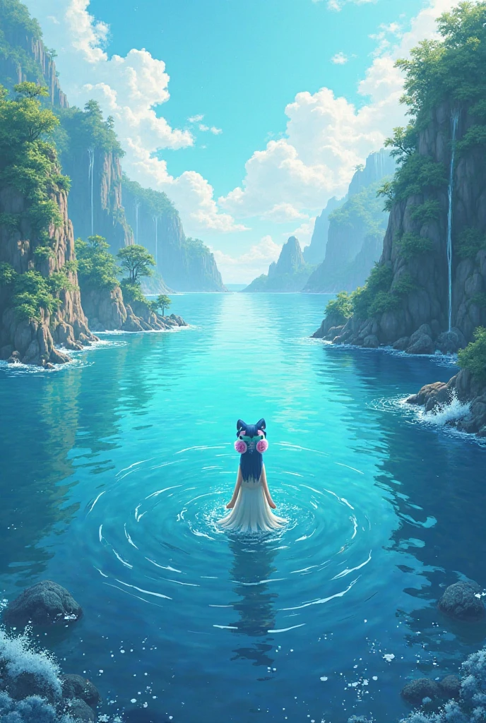 Draw a picture of the ocean
Make it Ghibli style
