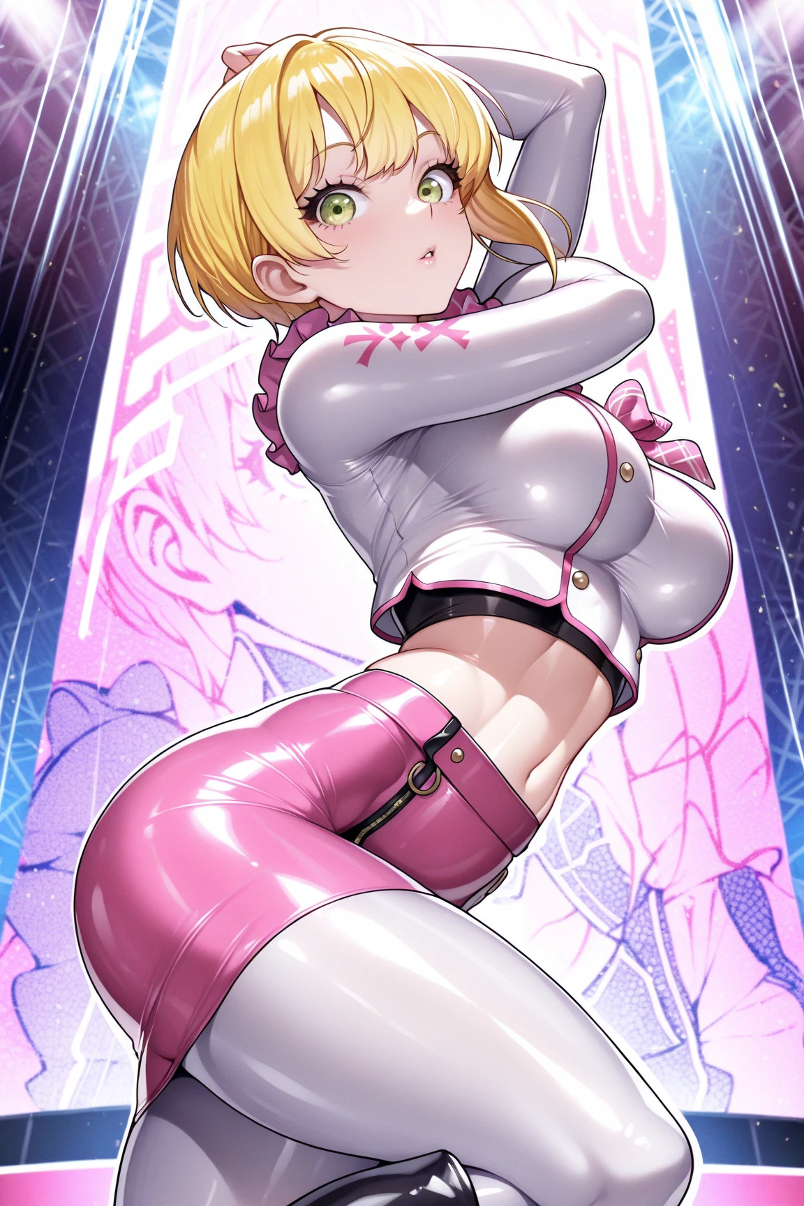 (Sayla Mass=15 year old beautiful girl:1.97), ((Sayla Mass fucks a guy in uniform:1.9999)), (masterpiece complete limbs 8 heads and bodies full finger realistic highest quality High resolution real women pictures:1.79), realistic, (Earth Federation Army Uniform Peach-colored uniform Girl in uniform:1.97), (Fucking a guy in cowgirl position:1.7), curved body, Beautiful depiction of the vagina, (slender body shape:1.7), Sayla Mass spreads her legs wide open and rides a guy's penis, blonde bob cut, (Her beautiful legs and crotch are exposed.), thin waist, Beautiful thighs, (All the skin is so beautiful), (penis enters vagina:1.97), (The body is wet with lotion), ((Sayla Mass fucks a guy:1.79), saddle, (accurate limbs:1.79), beautiful small face elbow knees armpit, (put your hands behind your head:1.5), (lips slightly open), Sayla Mass is the cutest, (Exposed penis:1.5), in cowgirl position, (The uniform is pink:1.79)