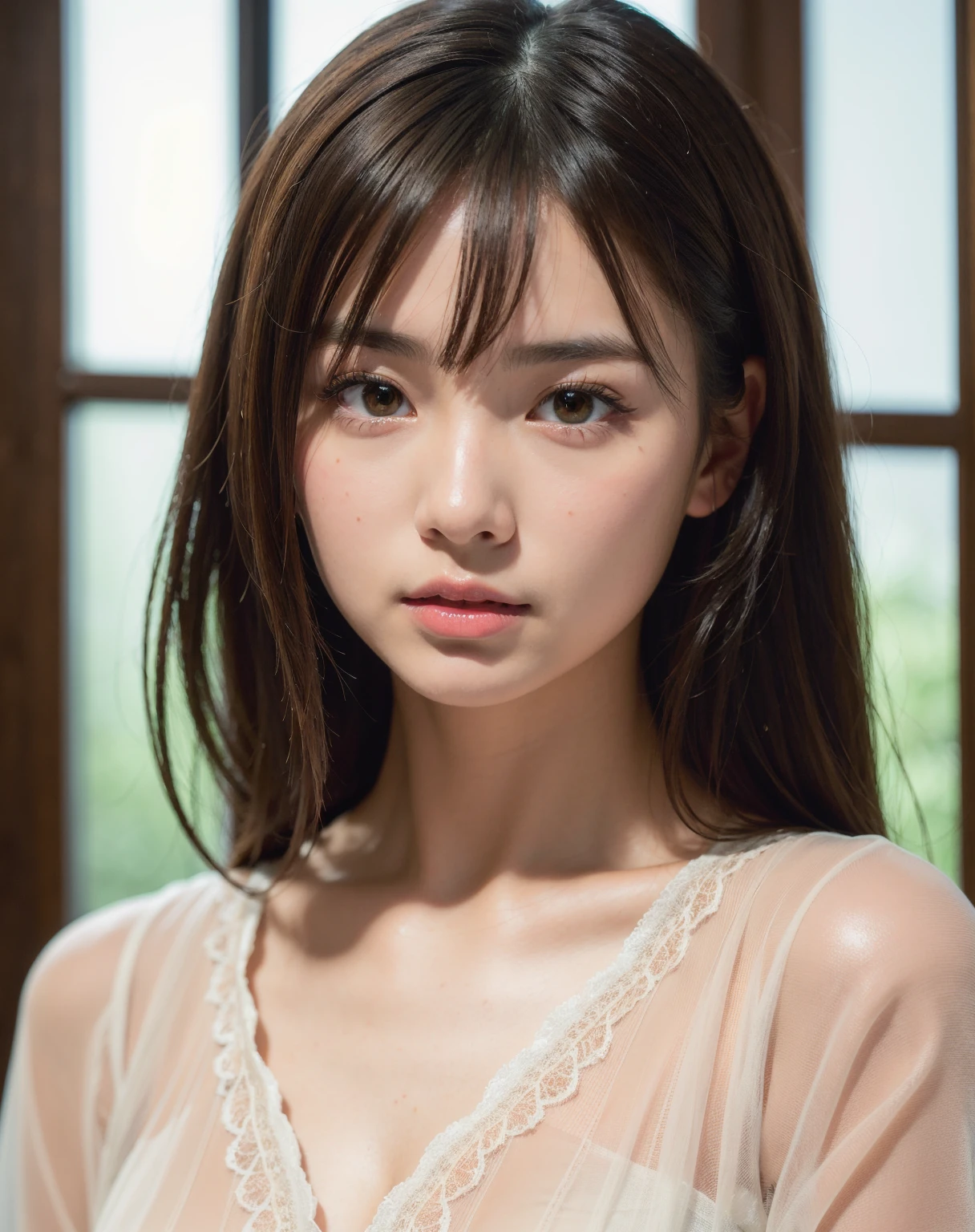 Highest quality, Face Focus, Soft Light, Ultra-high resolution, (Realistic:1.4), RAW Photos,
1 Japanese girl, alone, cute, (pupil, Light in your eyes), Beautiful face in every detail, (Small box),(High resolution detail of human skin texture),
(Long Hair),
indoor,
Damask Shirt Dress,
(Portraiture)