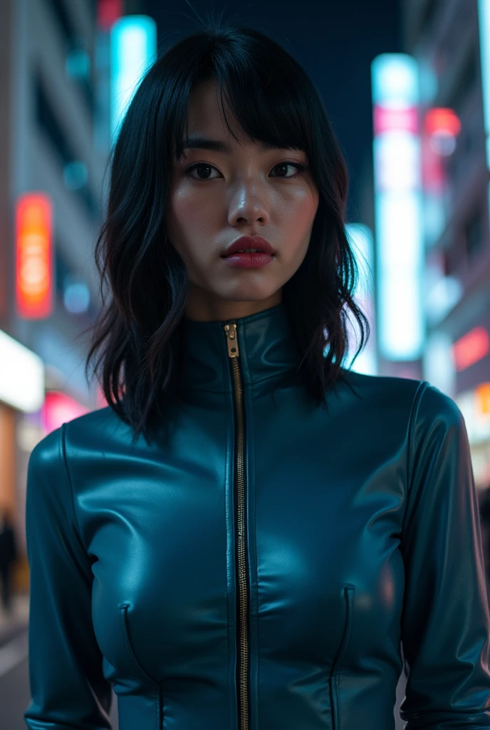 • Visual : Petrol blue leather bodysuit.
 • Hair : Prateado, cacheado, covering part of the face
• Power: Enter people's emotions, makes you cry and then destroys you
• Vibe: Sweet at first sight... until you realize you're sinking. In the city of Tokyo at night