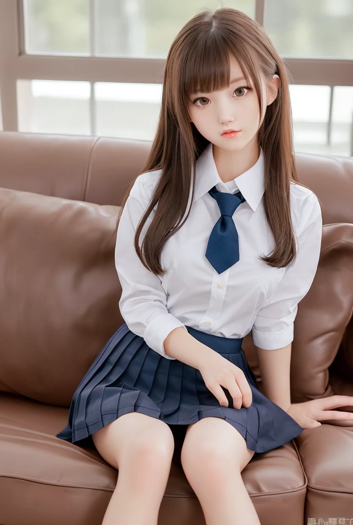 top-quality、hight resolution、ultra-detailliert、masterpiece、Raw photography:2、realisitic:2、Photorealsitic:2、extremely delicate and beautiful、finely detail、Textured skin、1girl in、japanes、 (Solo)、(Chest Up Shot)、18-year-old 、(Sitting on a school chair by the window)、She's looking at this、Sunset hits、(Super beautiful girl:1.5)、(A detailed face)、Adult face、Bare legs、Black hair、(White short shirt and grey short shirt)、highschool、crass room、School Desks and Chairs