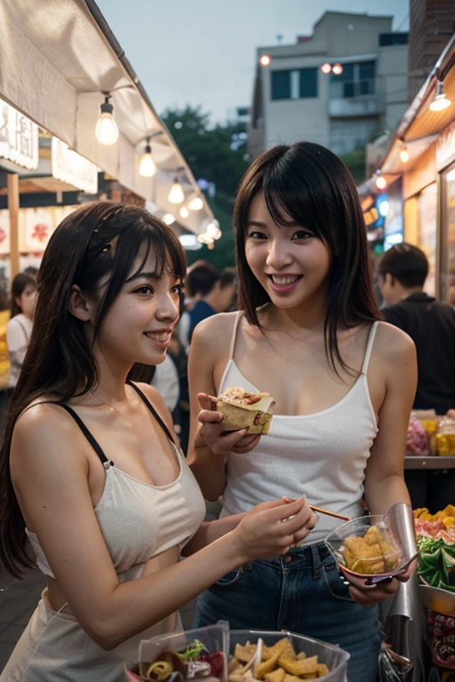 
(masterpiece: 1.2, highest quality), snap shot, Japan's poor neighborhoods, Good old Japanese townscape、Poor conditions, (Naked pretty girl)、(Full nudity、Pussy)、Detailed face, Dirty and old store、Showa Retro、12 years old、Playing with friends on the street、Have fun eating and drinking with friends, Japan candy shop, (Girl selling at a street stall), smile　