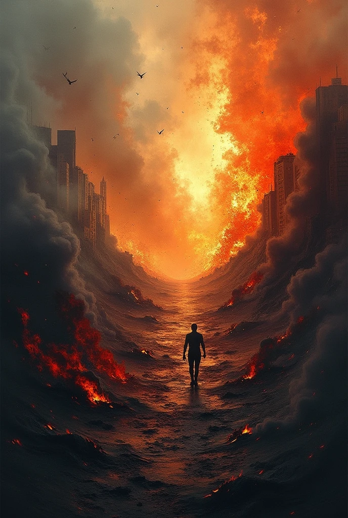 A t-shirt written Echoes of War burning