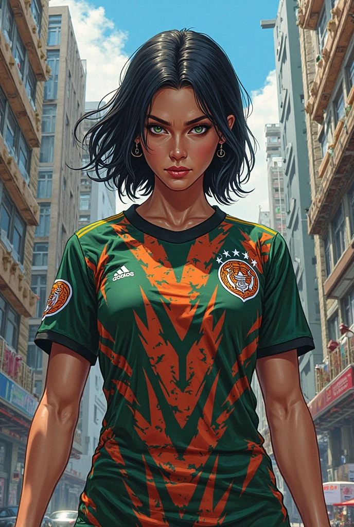 Maki Zenin is a character from the manga and anime series Jujutsu Kaisen who wears the tigers t-shirt , a team from Mexico.