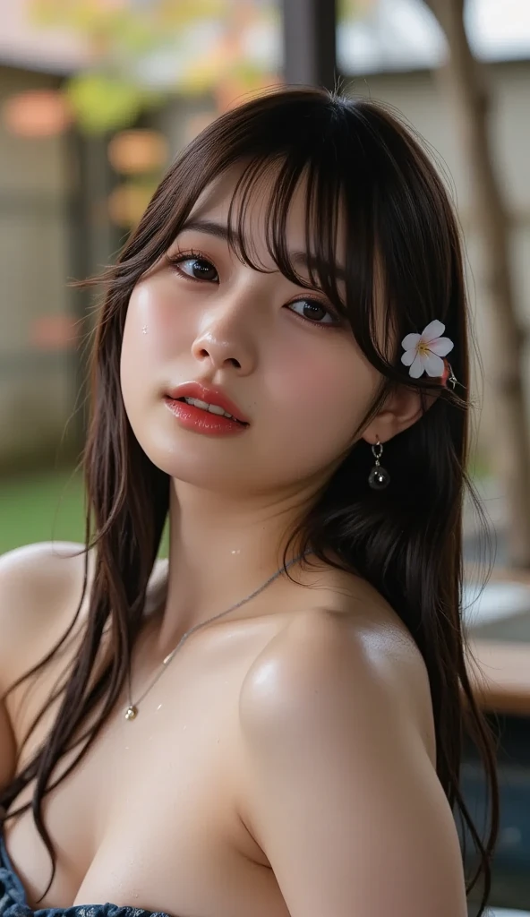Best Quality Detail:1.2, realisitic, 8K UHD, hight resolution, 1girl in:1.2, The ultra-detailliert, High quality textures, intricate detailes, detaileds, Very detailed CG, High quality shadows, Detail Beautiful delicate face, Detail Beautiful delicate eyes, depth of fields, Ray traching, Women over 24 years old, Pretty Kpop Girl, Korean Urzan Face:1.1, Slender face, ulzzang -6500-v1.1:0.6, pureerosface_v1, gloweyes, teak, Glossy lips, perfectbody、Very very cute face、(deep in the night)、Moon Night、Night view from the window、(((Hiding the chest with hands)))、dark brown hair、Exposed cleavage、smirking face、(fullnude)、model poses、cowboy  shot、Sharp focus to make eye contact with the camera:1.2,Cute woman with perfect body shape:1.4,The best smile,A slender,Cameltoe、Photorealsitic:1.4, ultra-detailliert, photos realistic, Full Color RAW Photos, Fuji Film(Medium format:1.2), Hasselblad:1.2, Carl zeiss:1.1, Incredible dynamic range photography(UTIL_Art by Smoose-768:1.1), hight resolution, High pixel count, clear details, crisp image, Natural color reproduction, Noise Reduction, High fidelity, qulity, Software Improvements, Upscaling, Optimized algorithms, Pro-level retouching、((hot onsen))