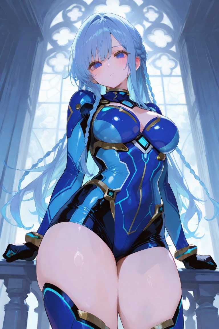 masterpiece, highest quality:1.2), One woman, alone, jingliu, jingliu\(honkaistarrail\), bluish-silver hair, Long Hair, Long Hair, Red Eyes ,Shiny skin, 非常に非常にHuge Tits、Thick legs、Long legs、Bare legs、Are standing、とてもHuge Tits、Huge Tits、Erotic squatting、Put your hands behind your head