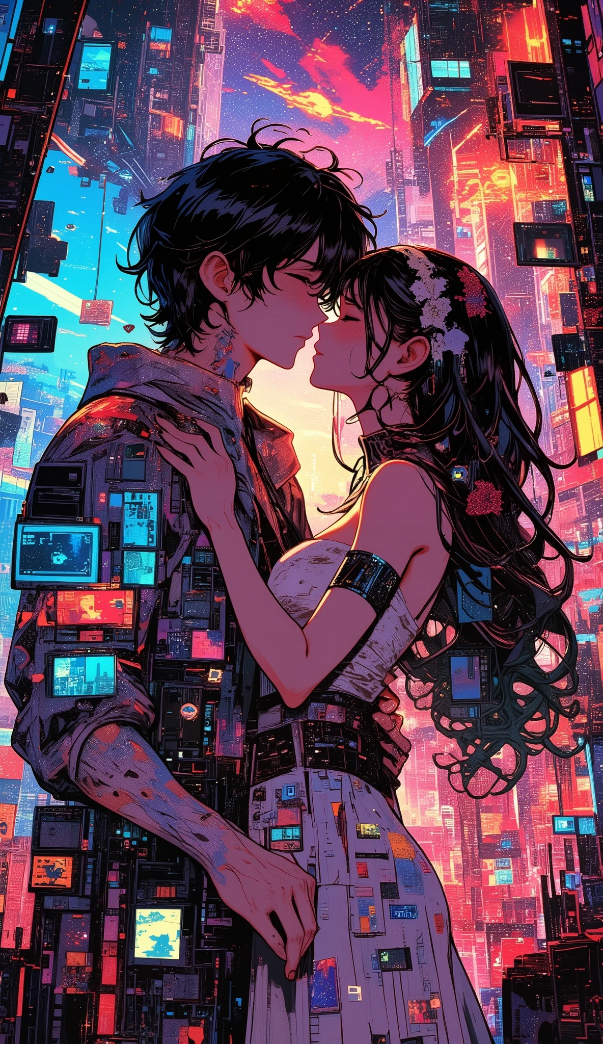 masterpiece, Best Quality, details, erotic, "LOVE", Collage poster pictures、collage with a collection of retro game screens、