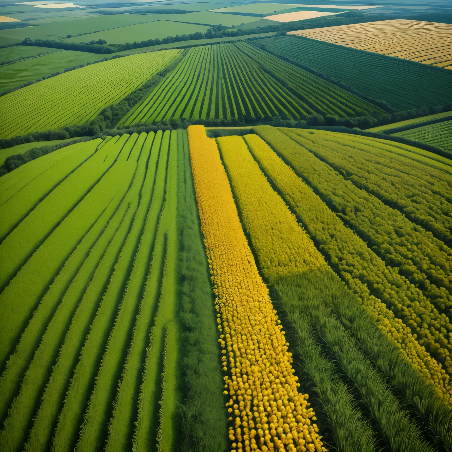 Sea of Rice, colorful mozaik, colorful, vivid colors, raw photo, 8k, field