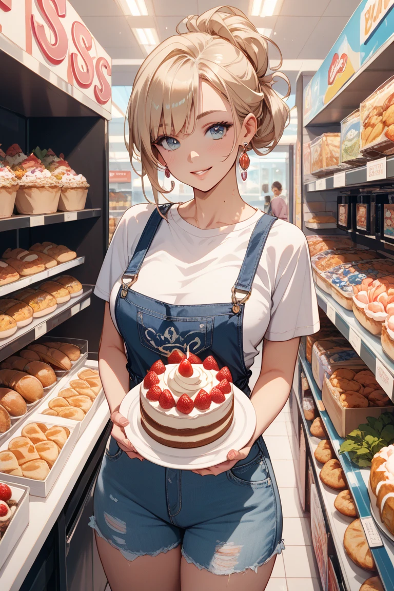 In front of the cake shop