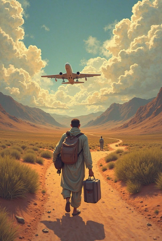 In the name of Allah, the Most Gracious, the Most Merciful, and blessings upon the noblest of prophets and messengers, and after that, this is a story inspired by the imagination saturated with the Mauritanian reality, I hope, dear reader, that you will be able to see yourself in these lines . 

The episode: (1)

beginning : 


The young man Ahmed packs his bags at the end of the summer vacation, ready to move to the capital, Nouakchott, the capital which he sees as the first step in achieving his big dreams, which are to become one day a sailor or an aerospace engineer, or anything that connects him to airplanes .
 Ahmed always loved the idea of flying and seeing the world from above, in a clearer way and in a way that shows the smallness of man in this big world

Ahmed started by choosing the best books that he could take with him on his journey, they are the books of his uncle or rather his inspiration, the person who sharpened his spirit after it had almost been hidden, yes, it almost did, and the story is long, we will mention it later . 
Now, our friend Ahmed is living through the bitter moments of farewell from his family and his beloved city that holds all the memories of his hood in its paths, with its fertile land, its wide squares, its bright sun, its towering mountains, and its surrounding plains as if they are a great wall . 
Ahmed bids farewell to his uncle to catch up with his family, so let us get closer to these moments more

Ahmed : Yes, Dah, I have prepared, let's give him a ride so that he doesn't leave on foot
Dah : You should quickly turn your back on walking away from us
Ahmed : We don't have the power to keep him from leaving you, we don't want him to change his mind about going to Nouakchott
Dah : Yes, and this is why I am telling you

The atmosphere started to take a turn towards sadness and farewell, and thus the parting of loved ones ......Let's listen to what the uncle will say to his nephew Ahmed

Dah : By Allah, for your walking away from me, we don't want him to change his mind, let him get used to walking, even if he cries, men are like cats, they always leave in pursuit of knowledge and for Nouakchott, men don't leave their families for Nouakchott, and they don't prefer anything else, know that even if you walked from here, you will cry back here, you will cry back here, and know that whoever brought you will also take you away " My advice and the advice of others are not the same, no one protects you from hardship " And walk, walk to Nouakchott and be patient with it

Be successful among people, they say about Nouakchott, do not be patient and melt, and remain issuing out to Nouakchott, you are not forced with sweetness, you are forced with striving against yourself, and do not let the fact that someone is more similar to you in writing, or that someone has more knowledge and religion and worldly experience, stop you, leave that to its people ........... 
This is a Mauritanian novel. I want you to imagine a cover that suits its events.