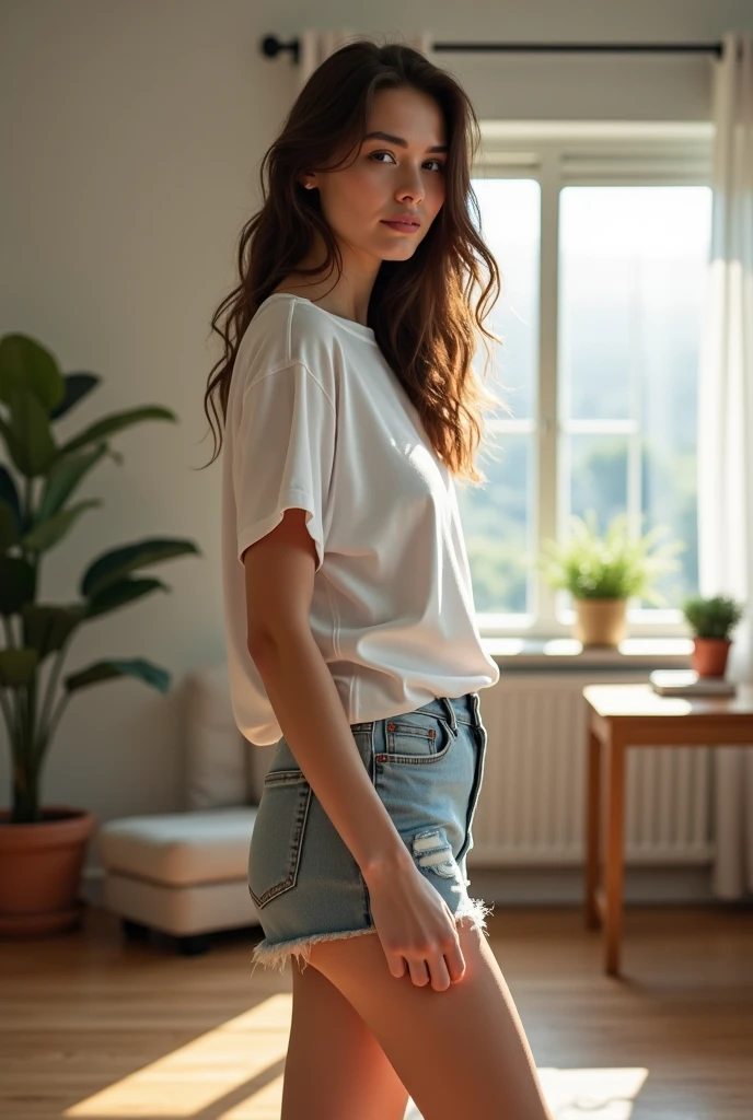 (Best quality,A high resolution:1.2), Ultra-detailed,(Realistic:1.37) perfect body brunette hair white skin slave woman in Los Angeles , photo of extremely sexy with trendy luxury outfits (AM190_Brigitte:0.99), ultra wide-angle photo, modelshoot style, (extremely detailed CG unity 8k wallpaper), photo of the most beautiful artwork in the world, professional majestic oil painting by Ed Blinkey, Atey Ghailan, Studio Ghibli, by Jeremy Mann, Greg Manchess, Antonio Moro, trending on ArtStation, trending on CGSociety, High Detail, Sharp focus, photorealistic painting art by midjourney and greg rutkowski, (white t-shirt:1.2), (leather jacket), (jeans), (looking at viewer:1.2),