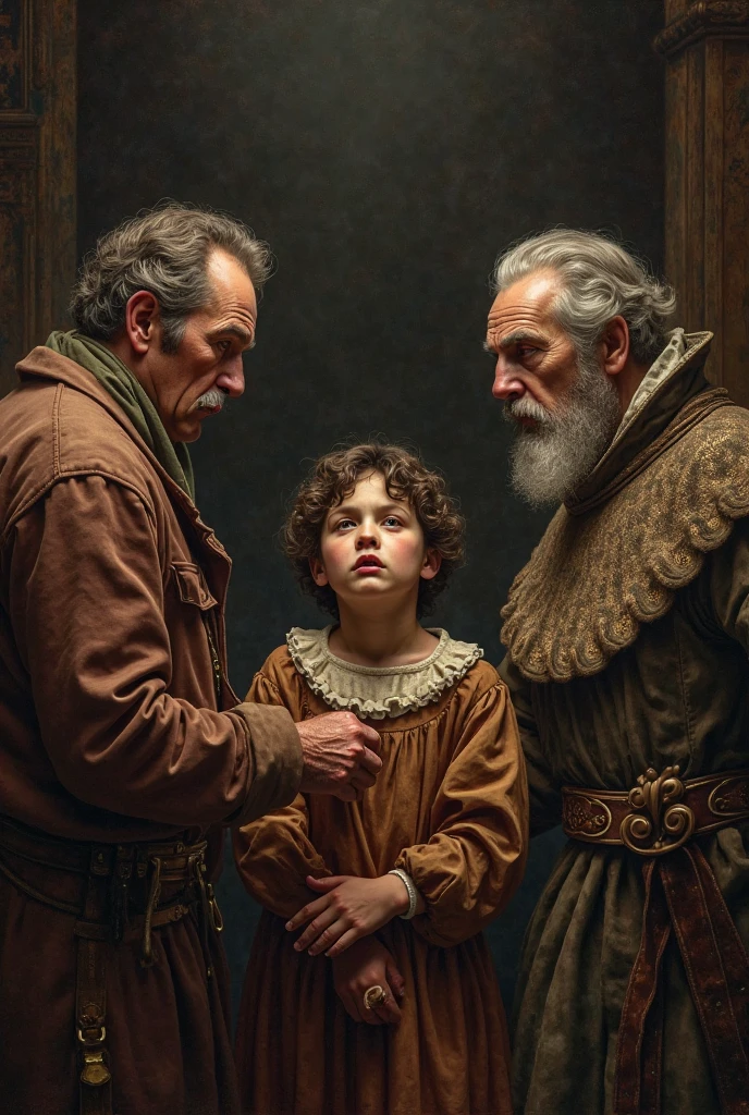 "Leonardo has several arguments with his father and stepmother" Create an image with this phrase