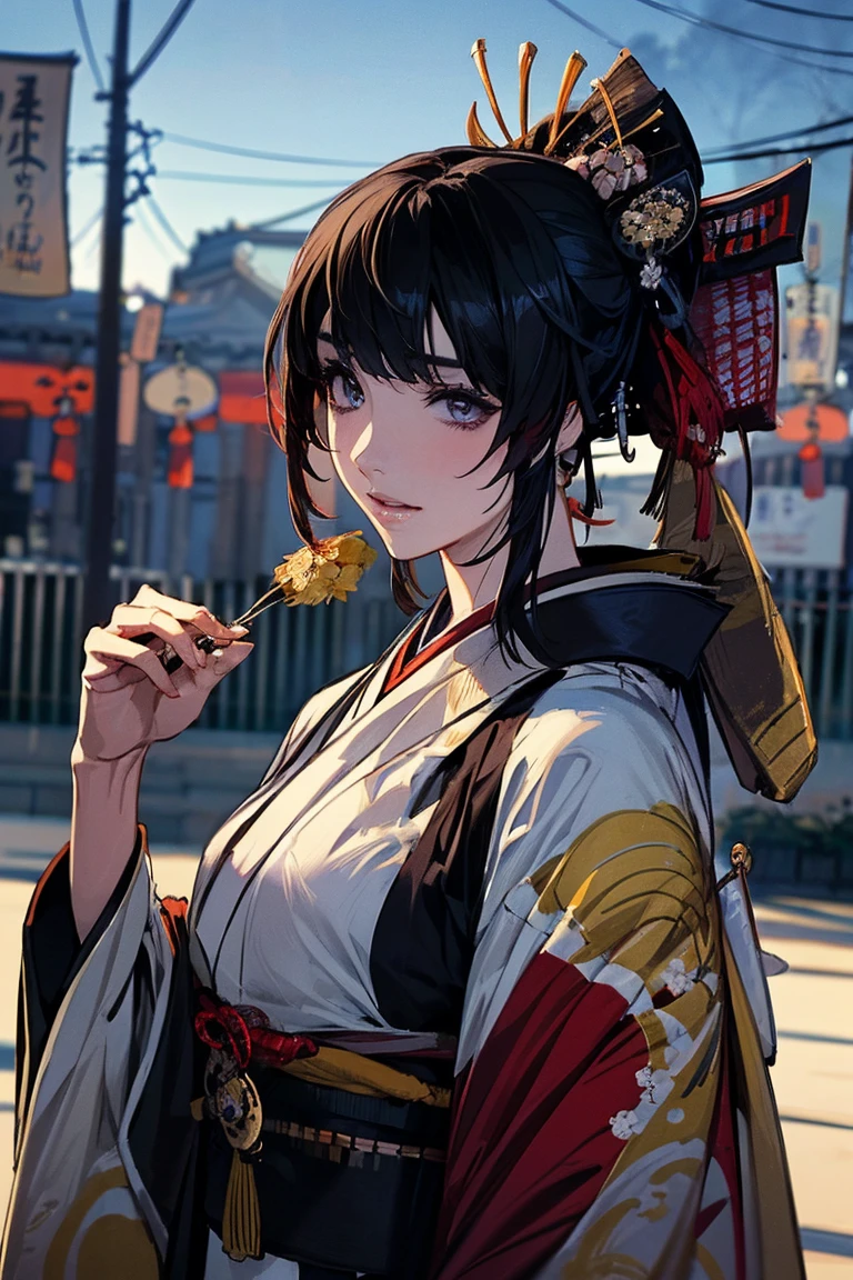 (masterpiece:1.5),beautiful hair,Beautiful Eyes,beautiful lips,Beautiful slender body,(Konno Anna:1.2),(Riho Yoshioka:1.1),(random expression:1.3),(Riverside:1.4),bust illustration from the front ,((((An Extraordinary Beauty:1.7)))),(((( kimono,jacket,Taisho Romance:1.5)))),((19-year-old single woman holding a fish in her hand:1.1)),(accurately depicted anatomically correct hands:1.1)black hair,long lashes,Three-dimensional, jewel-like eyes,Very delicate and beautiful CG,2. 5D illustration, anatomically accurate body, (very precise illustration:1.1),(Outdoors:1.4), (wallpaper:1.4),8k