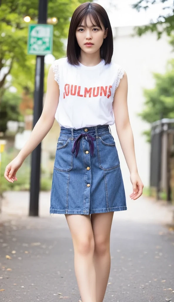 、smile、Shining eyes、stare、camisole、hot pants,Full body portrait、Junior idol