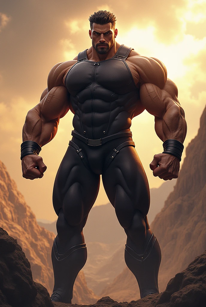 Draw the Armored Titan and the Founding Titan from Attack on Titan、Make him wear a suit instead of being naked、The suit is navy blue、