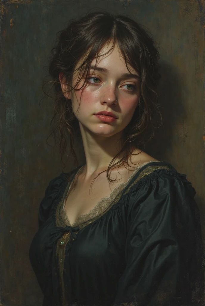 Portrait de femme fatiguée et triste de style peinture renaissance