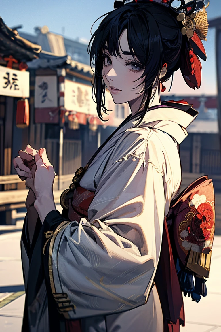 (masterpiece:1.5),beautiful hair,Beautiful Eyes,beautiful lips,Beautiful slender body,(Konno Anna:1.2),(Riho Yoshioka:1.1),(random expression:1.3),(Riverside:1.4),bust illustration from the front ,((((An Extraordinary Beauty:1.7)))),(((( kimono,jacket,Taisho Romance:1.5)))),((19-year-old single woman holding a fish in her hand:1.1)),(accurately depicted anatomically correct hands:1.1)black hair,long lashes,Three-dimensional, jewel-like eyes,Very delicate and beautiful CG,2. 5D illustration, anatomically accurate body, (very precise illustration:1.1),(Outdoors:1.4), (wallpaper:1.4),8k