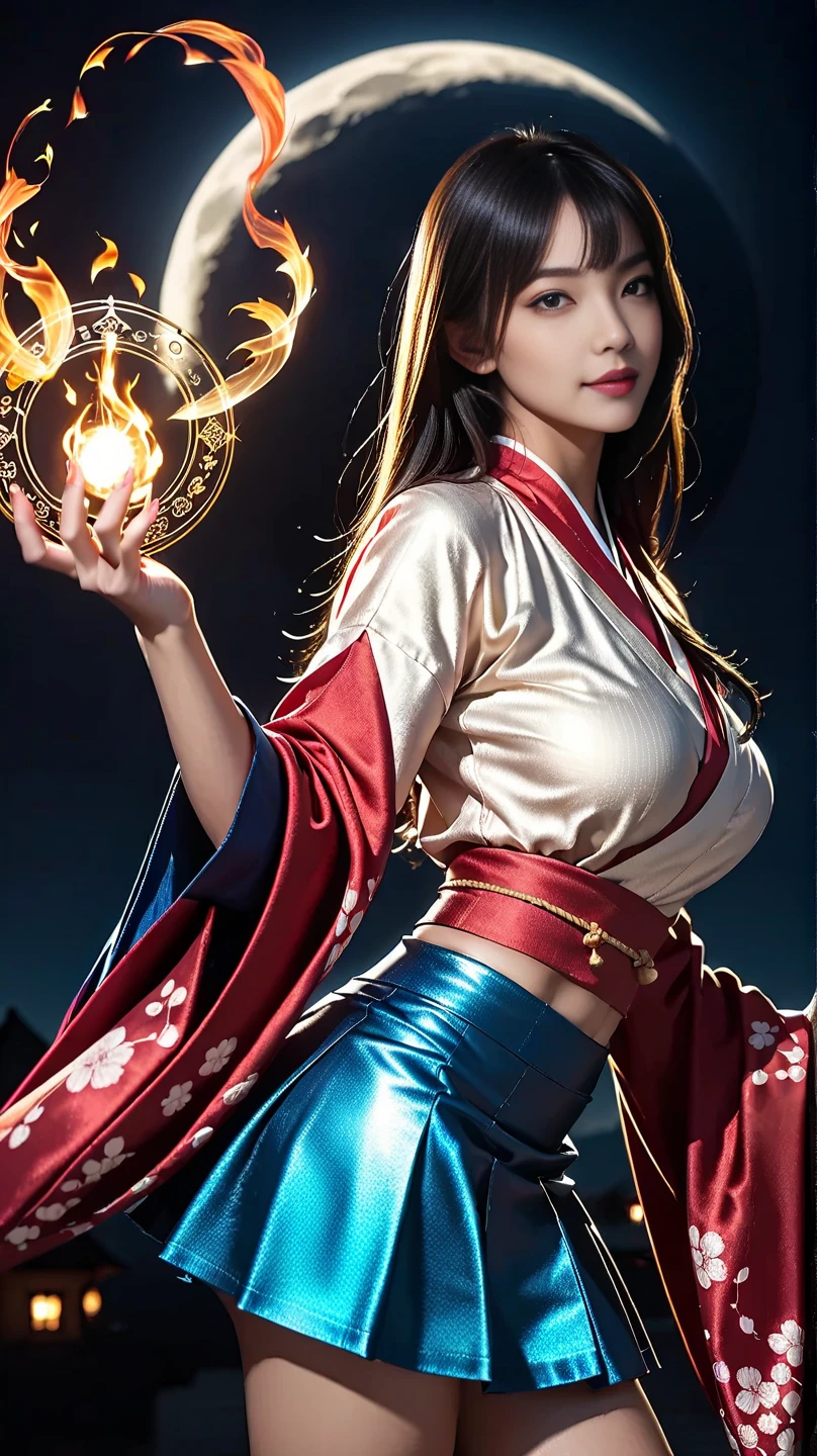 all-fours, Split abs, large full breasts, Best Quality, masutepiece, 超A high resolution, (Photorealistic:1.4),  arma, Detailed face, One girl, Sword weapons, cleavage, (Magic Circle:1.2), beautiful  Girl, Full body, Japan castle town of the Edo period, Townscape of the Edo period, Samurai, Japan, Fantasy, High quality, ultra detailed in 4k, 8K, High resolution, fantasy coverart style, medieval times, Sharp Focus, depth of fields.