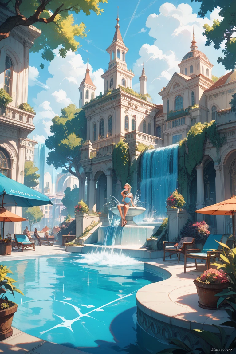 Futuristic fountains