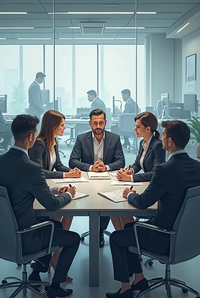 professional people with suit sitting in the chair