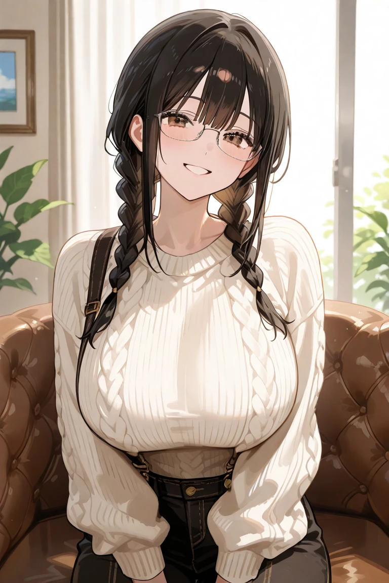 (table top, highest quality, High resolution, , perfect pixel, 4k,), 1 girl, single, alone, Beautiful woman、I could see the whole body、 ((Wavy mid-hair, bangs, brown hair)), ((brown eyes, beautiful eyelashes, realistic eyes)), ((detailed face, blush:1.2)), ((smooth texture:0.75, realistic texture:0.65, realistic:1.1, Anime CG style)), medium breasts, dynamic angle, perfect body, ((, female teacher, , earrings、necklace、turtleneck sweater、beige flared skirt、black knee high stockings、open both legs wide、、shy smile、Sit on the floor、leaning forward)), Upper grade、、、evening、、(pink lace panties are visible、、(Bring your chest and arms together、Lift up your skirt and show your panties、The wind blows up my skirt)、angle from below)、