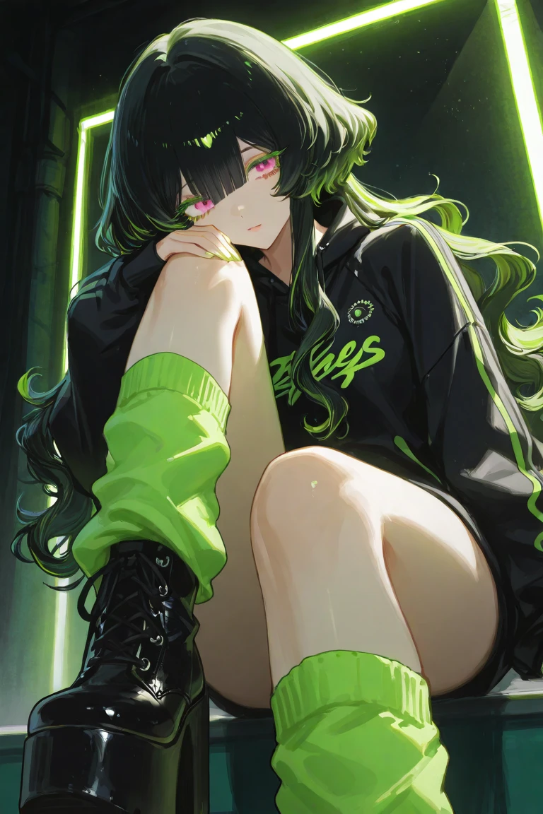 a close up of a person with blood on their face, manga cover, neon pink, mysterious black slime, 🎀 🪓 🧚, by Xiao Yuncong, tiktok, horrified expression, glitchpunk