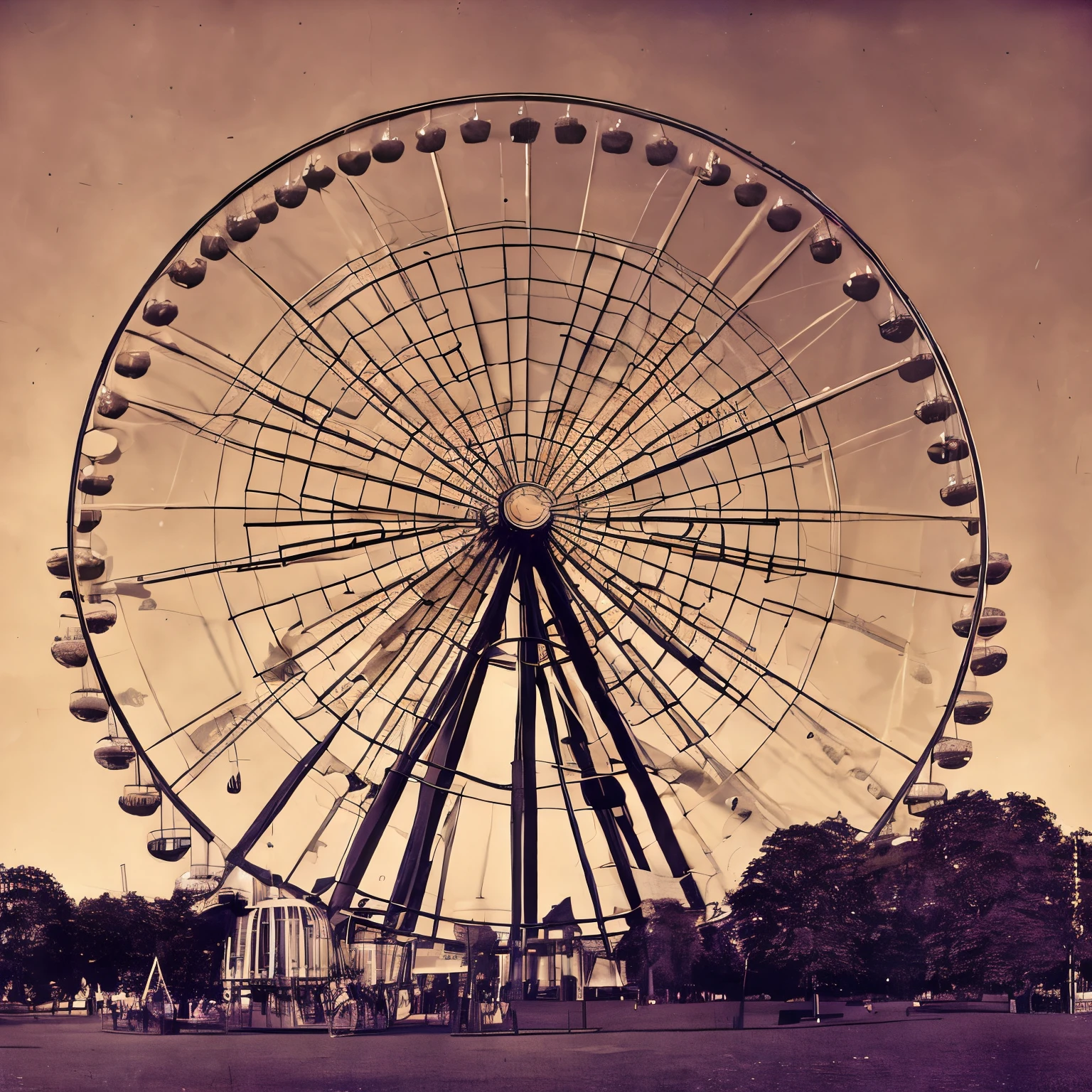 Image of the original Ferris wheel spinning — metallic sound
"Ferris's Ferris wheel..apply slightly surreal filter, ethereal lighting) World Exposition 1893, realista, Old Futurist."