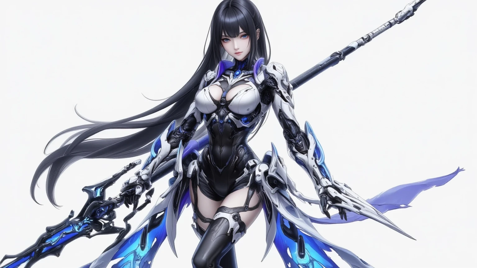 change this image to a full body image with a sword in hand