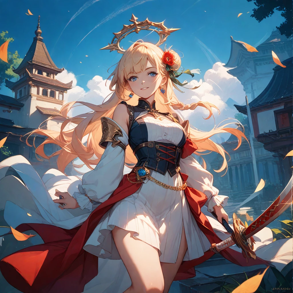 Turn this into a beautiful illustration。The big cross is a sword。
