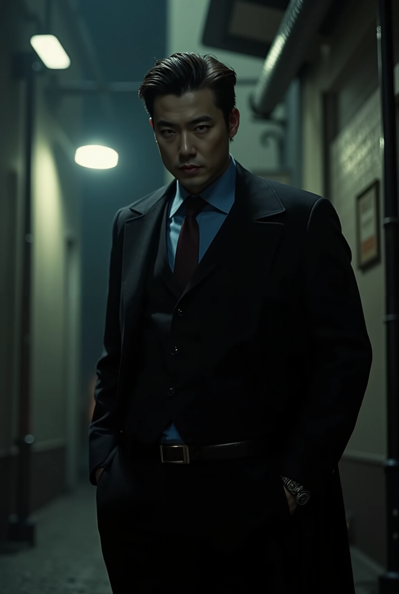 Handsome Asian detective in his 30s